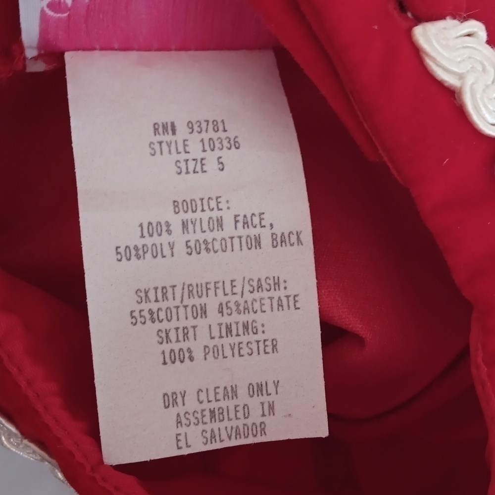 Youngsport Red Velvet Ivory Taffeta Dress - Picture 4 of 12
